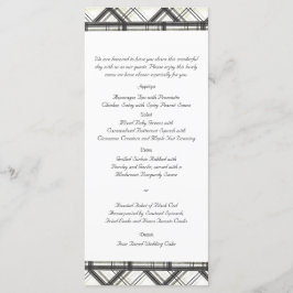Zwart-wit geruite bruiloft Menu