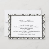Zwart-wit geruite bruiloft repetitie kaart (Voorkant)