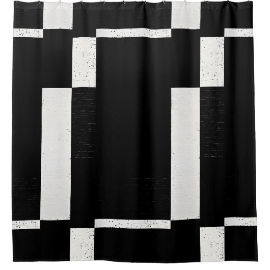 Zwart-wit geruite douchegordijn stijl 1 (Voorkant)