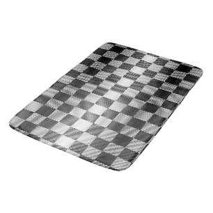 Zwart-wit geruite geometrische badmat