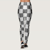 Zwart-wit geruite geometrische leggings (Achterkant)