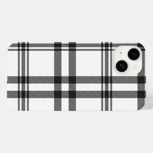 Zwart wit geruite iPhone Case (Achterkant (horizontaal))