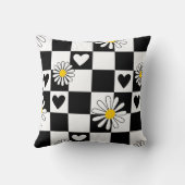 Zwart wit geruite kinderkamer kussen (Achterkant)