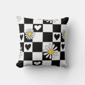 Zwart wit geruite kinderkamer kussen (Voorkant)