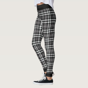 Zwart-wit geruite leggingen leggings