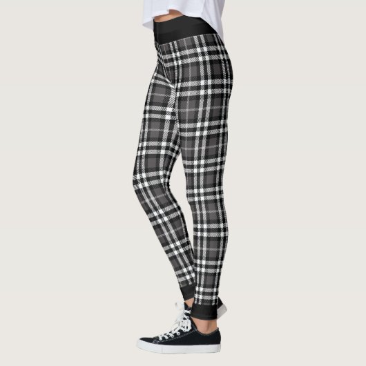 Zwart-wit geruite leggingen leggings (Links)