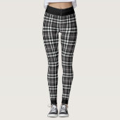 Zwart-wit geruite leggingen leggings (Voorkant)