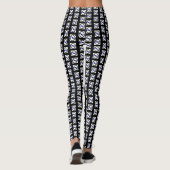 Zwart-wit geruite leggings met No Odio (Achterkant)