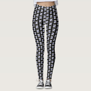Zwart-wit geruite leggings met No Odio