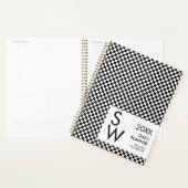 Zwart-Wit Geruite Monogram Persoonlijk Planner (Display)
