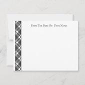 Zwart wit geruite patroon bewerkbaar 4.5x5.5 notitiekaartje (Voorkant)