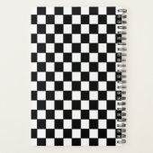 Zwart wit geruite patroon gepersonaliseerde naam planner (Achterkant)