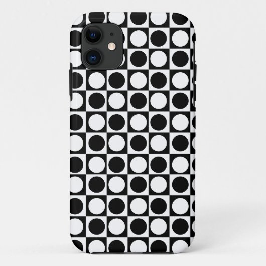 Zwart wit geruite polka stippen Case-Mate iPhone case (Achterkant)
