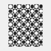 Zwart wit geruite polka stippen fleece deken (Voorkant)
