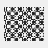 Zwart wit geruite polka stippen fleece deken (Voorkant (Horizontaal))