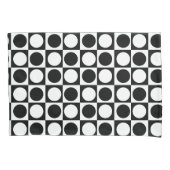 Zwart wit geruite polka stippen kussensloop (Voorkant)