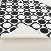 Zwart wit geruite polka stippen sherpa deken (3/4)