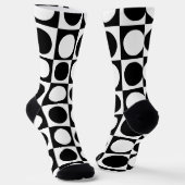 Zwart wit geruite polka stippen sokken (Gebogen)