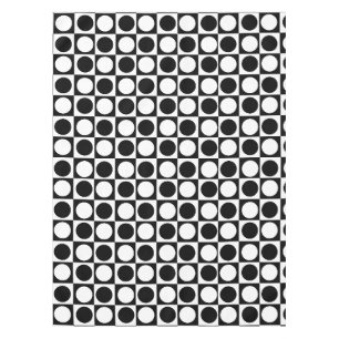 Zwart wit geruite polka stippen tafelkleed