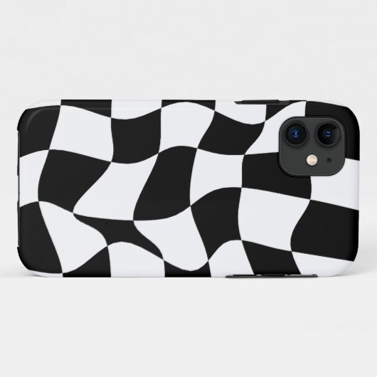 Zwart-wit geruite Raad Case-Mate iPhone Case (Achterkant (horizontaal))