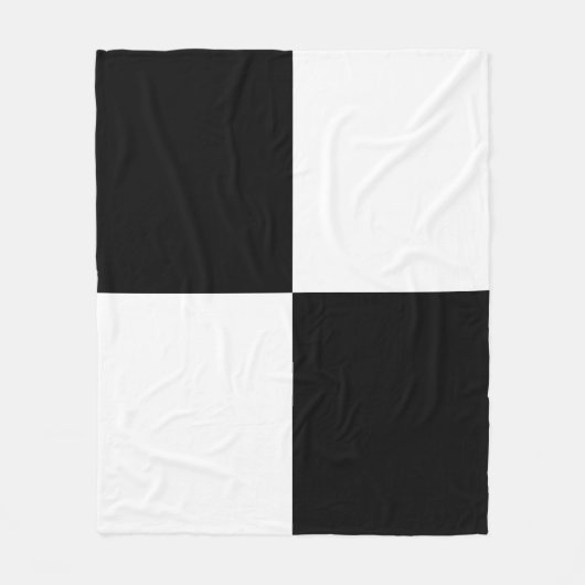 Zwart-wit geruite rechthoeken fleece deken (Voorkant)