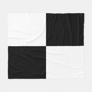 Zwart-wit geruite rechthoeken fleece deken