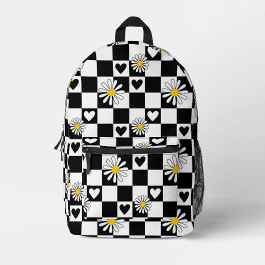 Zwart wit geruite rugzak (Voorkant)