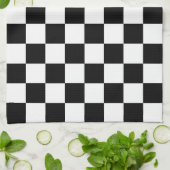 Zwart-wit geruite schaakretro theedoek (Gevouwen)