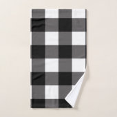 Zwart & Wit geruite vierkanten Buffalo Plaid Bad Handdoek (Handdoek)