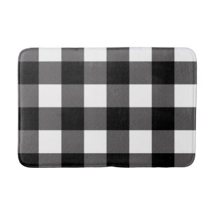 Zwart & Wit geruite vierkanten Buffalo Plaid Badmat