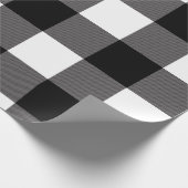Zwart & Wit geruite vierkanten Buffalo Plaid Cadeaupapier (Hoek)