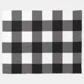 Zwart & Wit geruite vierkanten Buffalo Plaid Fleece Deken (Voorkant (Horizontaal))
