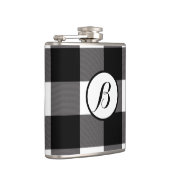 Zwart & Wit geruite vierkanten Buffalo Plaid Heupfles (Rechts)