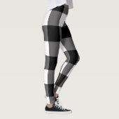 Zwart-wit geruite vierkanten Buffalo Plaid Leggings (Rechts)