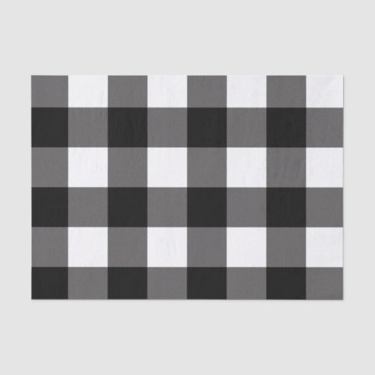 Zwart & Wit geruite vierkanten Buffalo Plaid Tissuepapier (Voorkant)