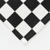 Zwart wit geruite vierkanten fleece deken (Hoek)