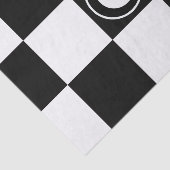 Zwart Wit Geruite Vierkanten Monogram Initiaal Tissuepapier (Detail)