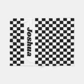 Zwart-wit geruite vlag fleece deken (Voorkant (Horizontaal))