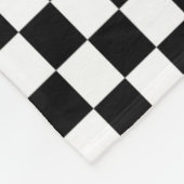 Zwart-wit geruite vlag fleece deken (Hoek)