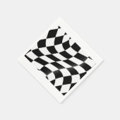 Zwart-wit geruite vlag papier servetten (Hoek)