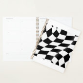 Zwart-wit geruite vlag spiraalplanner planner (Display)