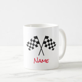 Zwart Wit Geruite Vlaggen Auto Racing Sport Fans Koffiemok