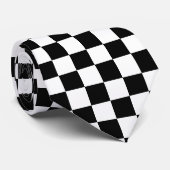 Zwart-wit geruite vlagpatroon stropdas (Opgerold)