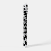 Zwart & Wit Geruite Vortex | iPhone 15 Case (Rechterkant)