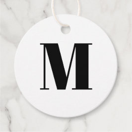 Zwart wit geschenk van zwart-wit monogram initiaal bedankjes labels