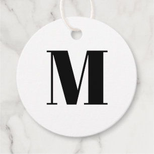 Zwart wit geschenk van zwart-wit monogram initiaal bedankjes labels