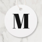 Zwart wit geschenk van zwart-wit monogram initiaal bedankjes labels (Voorkant)