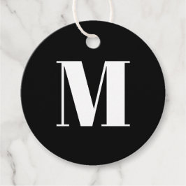 Zwart wit geschenk van zwart-wit monogram initiaal bedankjes labels