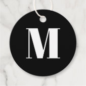 Zwart wit geschenk van zwart-wit monogram initiaal bedankjes labels (Voorkant)