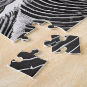 Zwart-wit geschetste eenzame boot bij Zee Legpuzzel (Zijkant)
